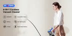 Cordless Vacuum Cleaner 54-64 KPA Lightweight with Anti-Tangle Brush, Removable Battery & Green LED – 45-Min Runtime for Carpet, Pet Hair, Hardwood Floors & Car Detailing