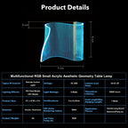 RGB LED Desk Lamp Smart App & Remote Control Dimmable - Futuristic Mood Lighting Table Lamp for Bedroom, Gaming Setup, Office & Room Decor, Modern Bedside Lamp with Color Changing Light