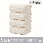 Waffle Bath Towels Set of 4 – Super Absorbent Quick-Dry Coral Fleece Bath Sheets, 280GSM Soft Spa Towels for Adults, 55x28 Inch Large Bath Towel Set