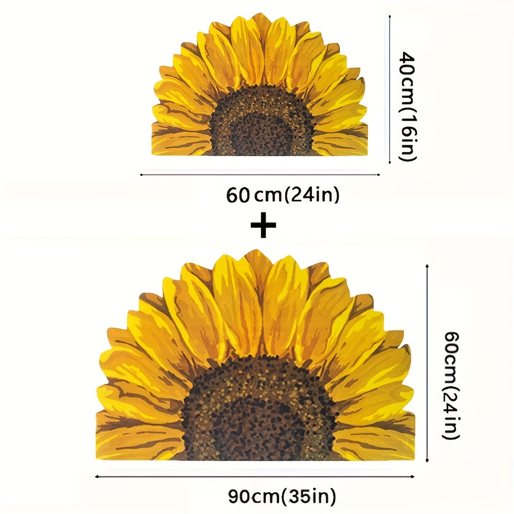 Sunflower Absorbent Floor Mat – Quick-Dry Diatomite Bath Mat for Bathroom, Kitchen & Entryway