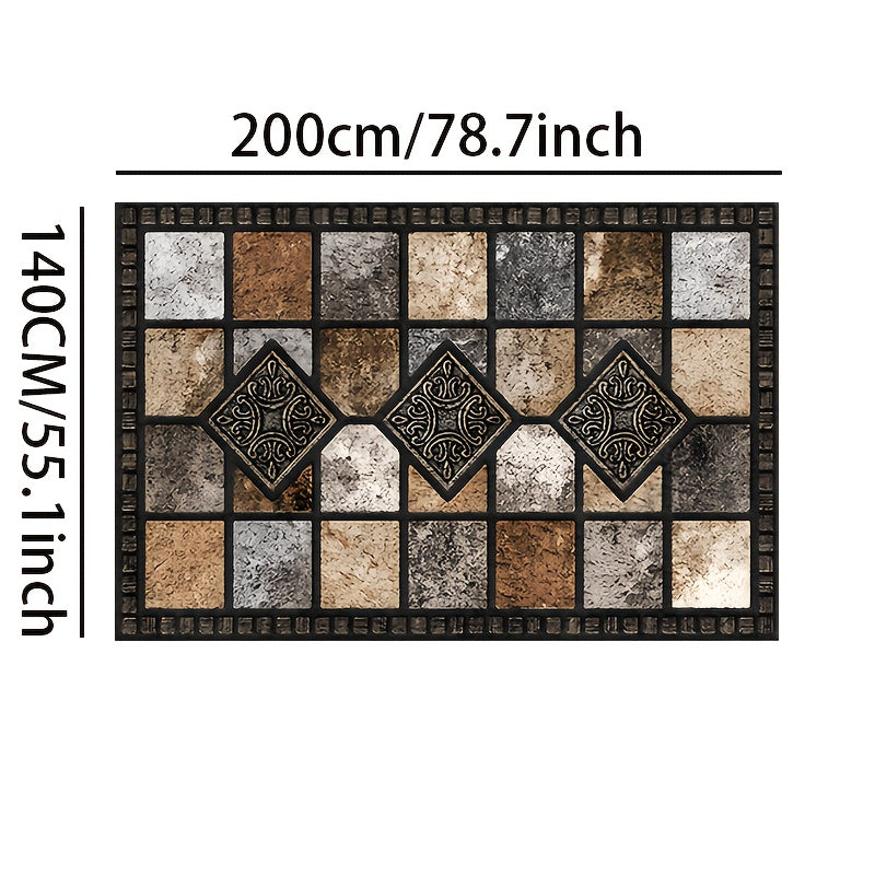 Vintage Art Area Rug Elegant Decorative Accent for Living Room Bedroom Office Study – Easy Clean Warm Cozy Home Decor Multiple Sizes