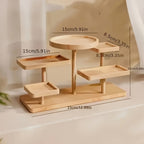 Multi-Tier Wooden Desk Organizer 5 or 6 Tray – Space-Saving Standing Shelf Rack for Cosmetics, Jewelry, Decor & Office Supplies