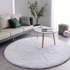 Round Shaggy Rug Soft Fluffy Plush Circular for Bedroom & Living Room – Easy Clean, Tie-Dye & Solid Colors, 3 Sizes 4x4 5x5 6x6ft