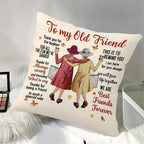 Best Friend Gift Throw Pillow Cover 18x18 Inch – Double-Sided Printed Friendship Quotes & Autumn Leaves Design, Zipper Closure Machine Washable Cushion Cover for Bedroom Sofa Living Room Car Holiday Decor