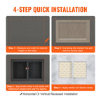 Recessed Shower Niche 16x24 Inch Tile-Ready with Double Shelf, 100% Waterproof XPS Foam Wall Niche, Square Corners Built-In Storage for Shower & Bathroom, Black