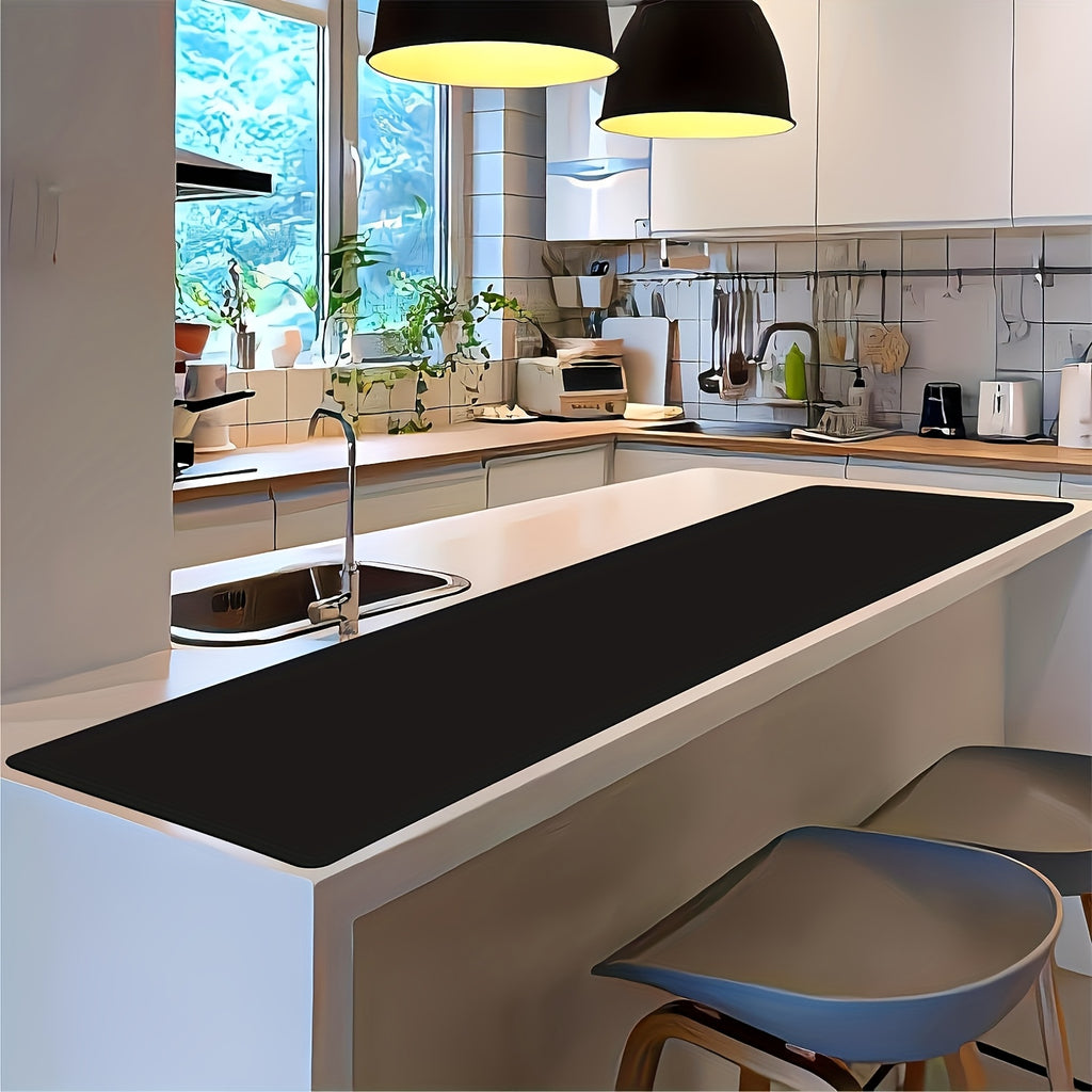 Silicone Kitchen Counter Mat Extra Large, Nonslip Heat Resistant Countertop Protector, Nonstick Waterproof Craft Mat & Table Placemat, Multi-Size in Gray, Black & Translucent