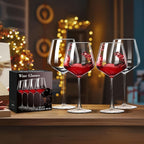 Burgundy Wine Glasses 460ml Artisan Crafted Red White Wine Glass 15.56oz for Women Men Weddings Birthdays Mother's Day Gift