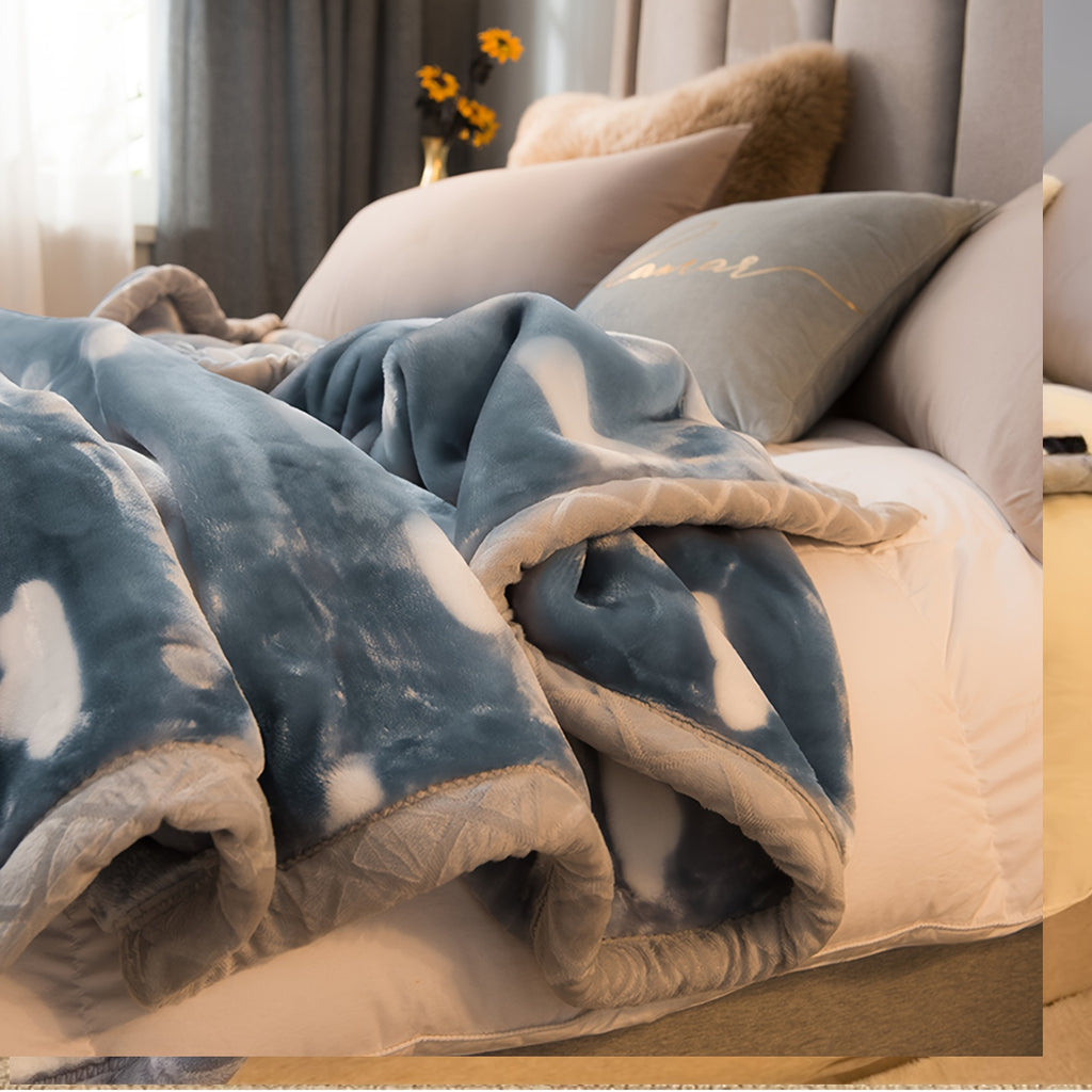 Extra Large Thickened Raschel Throw Blanket Double Layer Ultra Soft All Season Machine Washable Animal Theme Decor 7 Colors 2 Sizes