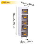 Slim Rolling Storage Cabinet with Drawers – Narrow Gap Organizer for Bathroom, Kitchen & Refrigerator Side Spaces, Multi-Layer Pull-Out Drawer Unit