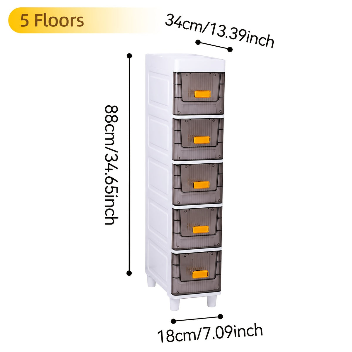 Slim Rolling Storage Cabinet with Drawers – Narrow Gap Organizer for Bathroom, Kitchen & Refrigerator Side Spaces, Multi-Layer Pull-Out Drawer Unit