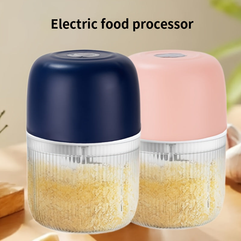 USB Rechargeable Electric Garlic Chopper Mini Portable Food Chopper 6-Blade – Chop Garlic, Ginger, Onion, Chili, Fruits & Meat with One Press | 800mAh Battery