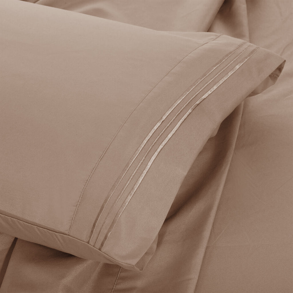 Brushed Microfiber Bed Sheet Set 6 Piece with Embroidered Pillowcases - Hotel Luxury Deep Pocket 16 Inch, Soft Breathable All Season, 24 Colors, Twin Twin XL Full Queen King Cal King