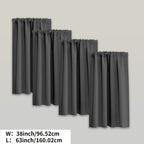 Blackout Curtains Rod Pocket 4 Panels - Thermal Insulated Room Darkening Noise Reducing Matte Drapes for Bedroom Living Room Office, 9 Colors 11 Sizes