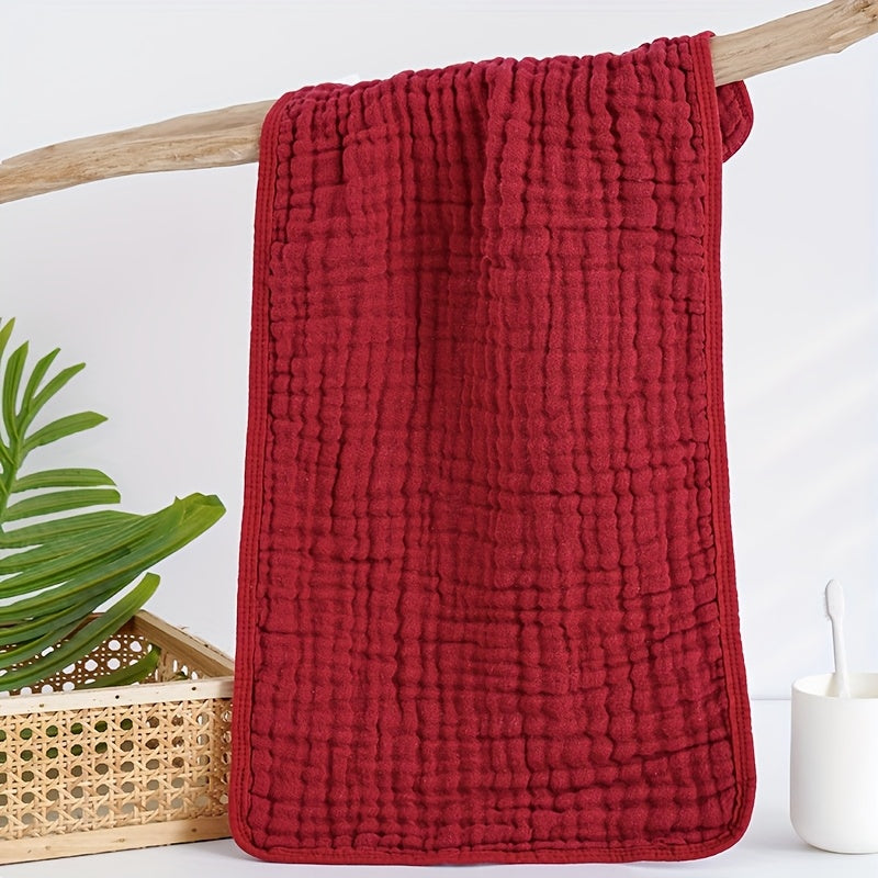 Six-Layer Gauze Cotton Hand Towels 4-Pack – Lightweight Quick-Dry Gingham Towels for Bath, Face, Gym & Spa | 280 GSM Soft Breathable Washcloths