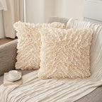 3D Ruffle Farmhouse Throw Pillow Covers Set of 2 – Handcrafted Cushion Pillowcase with Zipper, Soft Polyester, Multiple Colors & Sizes for Sofa Bed Couch Home Decor