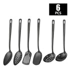 6-Piece Korean Style Stainless Steel Kitchen Utensil Set Golden Plated Cooking Spoons Frying Spatulas Hot Pot Clips with Filters