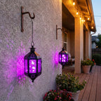 Moroccan Hanging Candle Lantern with Chain – Vintage Boho Style Iron & Glass Tealight Holder for Home, Patio, Garden, Wedding & Ramadan Decor (23.5" Overall)