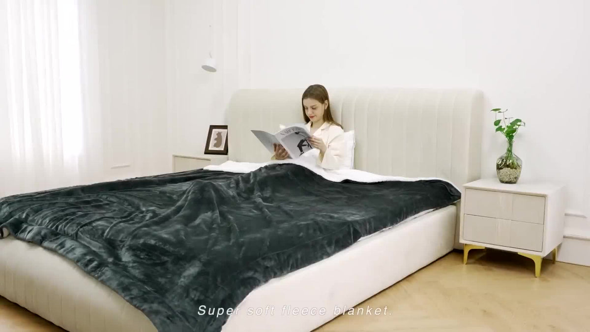 480GSM Heavy Sherpa Fleece Blanket Double-Sided Reversible Warm Throw for Couch Bed Office Travel All Season Comfort Sofa Decoration Holiday Gift