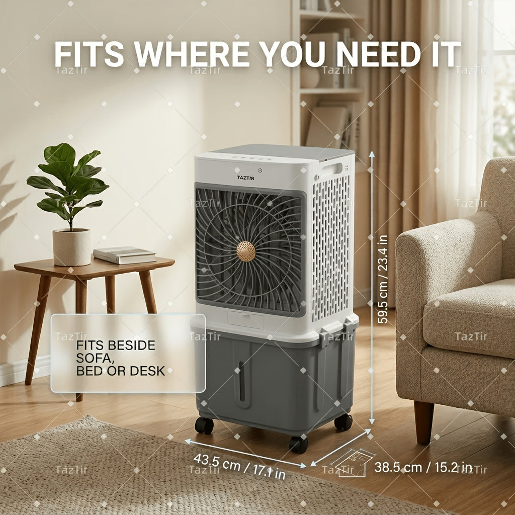 2200 CFM Portable Evaporative Air Cooler – Top-Fill Swamp Cooler with 8.7 Gal Tank, 120° Swing, 3 Speeds, 1/2/4H Timer, 35dB Quiet & 4 Ice Packs | Bedroom, Office, Patio, Kitchen