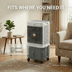 2200 CFM Portable Evaporative Air Cooler – Top-Fill Swamp Cooler with 8.7 Gal Tank, 120° Swing, 3 Speeds, 1/2/4H Timer, 35dB Quiet & 4 Ice Packs | Bedroom, Office, Patio, Kitchen