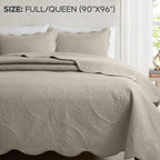 Luxury Quilted Bedspread Set 3 Piece Floral Coverlet with Pillow Shams Breathable Lightweight All Season - Twin Queen King California King 16 Colors