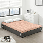 Roll-Up Thin Mattress Topper – Super Soft Foldable Mattress Pad for Twin Full Queen King, Guest Room Dorm Camp Bed RV, Multiple Colors
