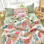 Summer Cooling Quilt Set 3 Piece Thin Quilt 2 Pillowcases Floral Embossed Skin Friendly Soft All Season Comforter - Twin Full Queen King Hotel Bedroom