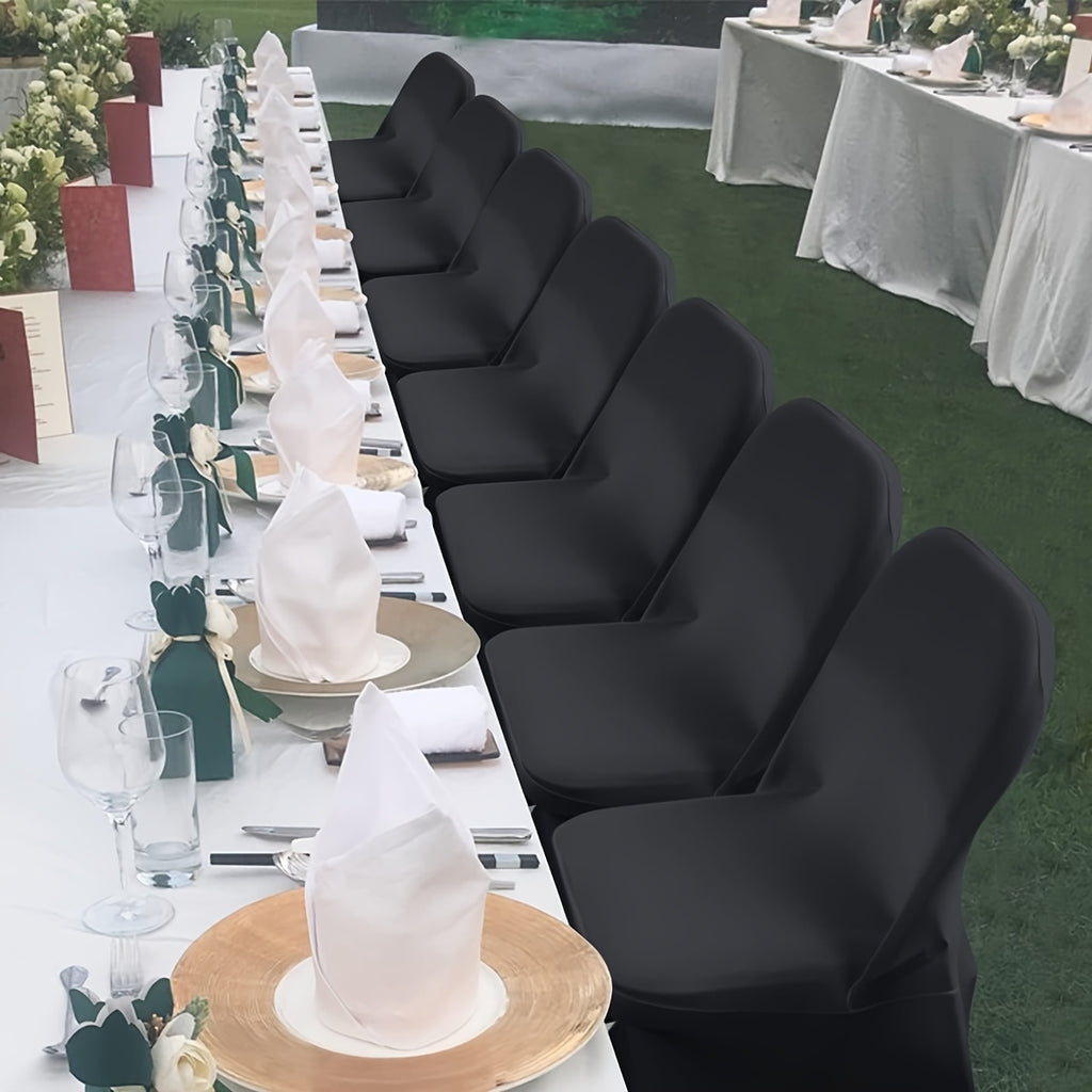 30-Pack Stretch Spandex Chair Covers Universal Washable Removable Slipcovers for Wedding Party Dining Room Banquet Event Black White