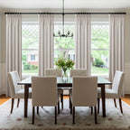 Burlap Textured Semi-Sheer Curtains Rod Pocket 2-Panel Set | Light Filtering Farmhouse Drapes for Living Room Bedroom Bathroom, W52" × H84"/96"/108", Light Grey Natural White