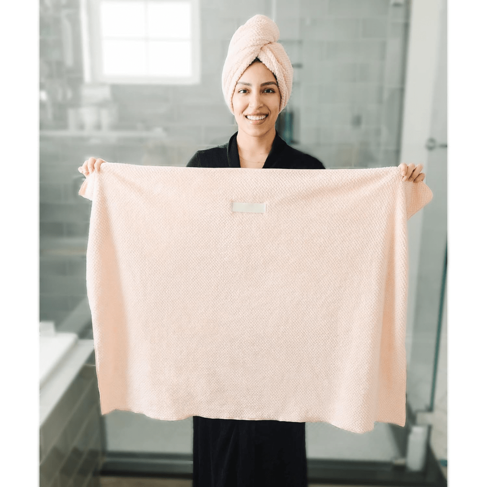 Microfiber Hair Towel Wrap for Women Super Absorbent Quick Dry Anti-Frizz Turban – Large 27.5"x39.4" for Curly Long Short Wet Hair | Pink