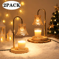 Flower Candle Warmer Lamp 2-Pack – Adjustable Height with Timer & Dimmer, Wax Melt Warmer for Scented Wax, Flameless Room Decor, Thoughtful Gift for Mom (Bulb Not Included)