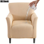 Elastic Stretch Armchair Sofa Cover, Corn Velvet Knit Non-Slip Solid Color Sofa Slipcover Protective Cover for Small Single Armrest Chair Living Room Pet-Friendly