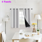 100% Blackout Window Curtains - 4 Panels, Full Light Blocking, Thermal Insulated Drapes with Black Liner | Soft Brushed Fabric