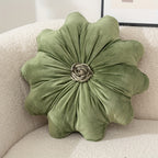 Velvet Flower-Shaped Throw Pillow with Pillow Core - Elegant Round Cushion for Sofa Bed and Living Room Decor Christmas Home Decoration Gift