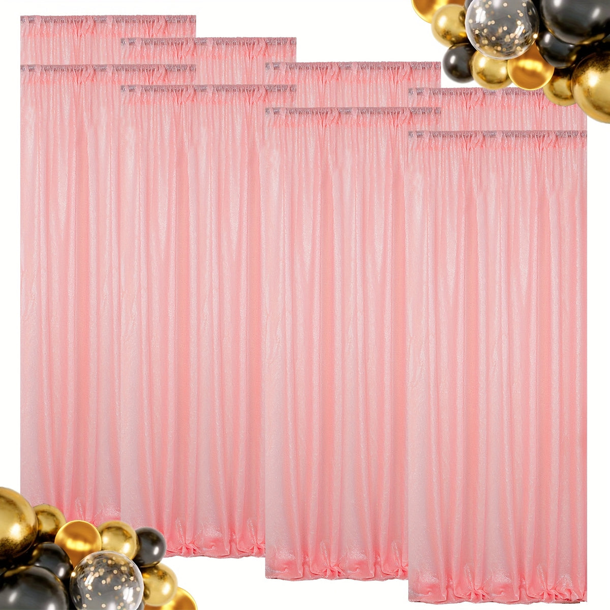 Sequin Backdrop Curtains – Glitter Party & Wedding Background Panels, 2ft×8ft per Panel, 4/6/8 Panel Sets, 29 Colors for Birthday, Stage, Bridal & Event Decor