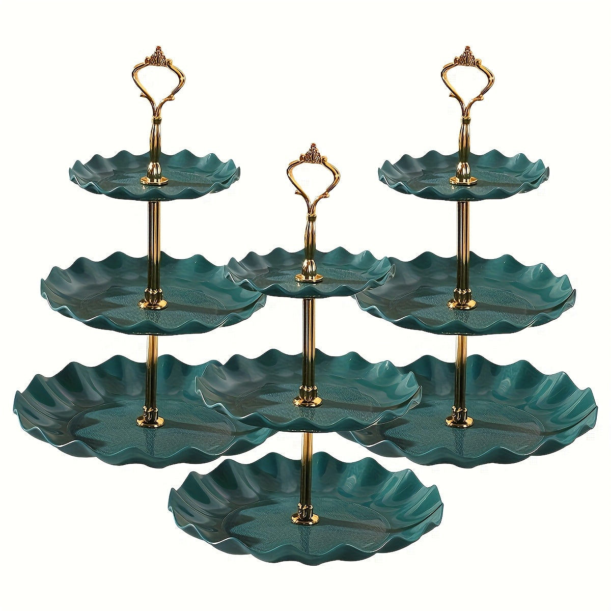 European-Style Plastic Tiered Cake Stand for Parties – 1 or 3-Piece White Dessert Display for Cupcakes, Fruit & Sweets, Birthdays, Weddings & Graduations