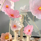 Giant Artificial Paper Peony Flowers Set of 3 – Large Paper Craft Floral Arrangements with Base Stems for Wedding, Birthday Party, Home Decor & Window Display