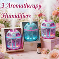 Mini Diffuser Set 3pcs Aromatherapy Humidifier Odor Eliminator Cool Mist for Car Bedroom Dorm No Filter Low Voltage Gift for Women
