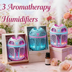 Mini Diffuser Set 3pcs Aromatherapy Humidifier Odor Eliminator Cool Mist for Car Bedroom Dorm No Filter Low Voltage Gift for Women