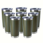 20oz Insulated Travel Coffee Tumbler 8-Pack – Stainless Steel Mug with Lid & Straw | Animal Print | Hot & Cold Drinks | Outdoor, Holiday & Valentine’s Gift