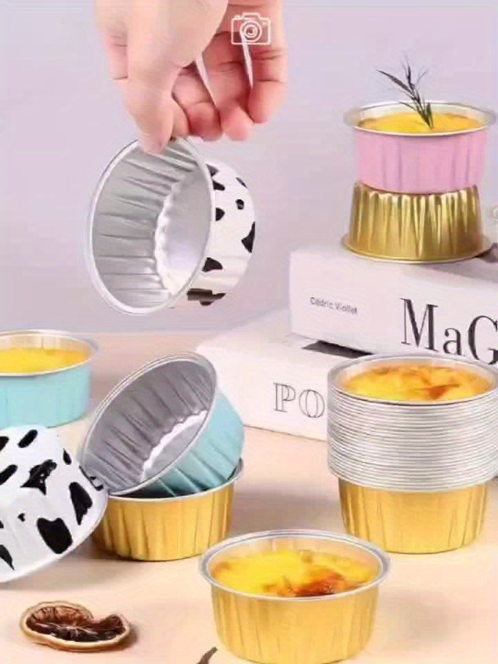 Aluminum Foil Baking Cups with Lids – Assorted Color Cupcake & Muffin Tins for Parties, Weddings & Events | 50-Pack with Lids or 30-Set with Spoons