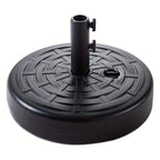 Heavy Duty Patio Umbrella Base Stand 20in Round 50LBS Water Sand Fillable Steel Holder for Outdoor Market Lawn Garden Black