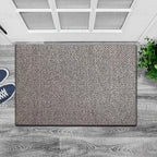 Imitation Sisal Bathroom Mat Non-Slip Water Absorbent – Cat Scratch Resistant Entryway Doormat, Mud & Sand Removal, Easy to Clean, Dark Gray & Brown, 2 Sizes