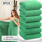 Oversized Striped Bath Towel Set – Absorbent Quick-Dry Adult Bath Towels for Spa, Hotel & Home | Available as Single or 6-Piece Set | Multiple Colors