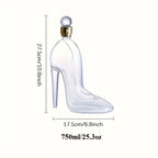 High-Heel Shoe Decanter – Handmade Lead-Free Crystal Glass with Stopper, 750ml Transparent Glossy Wine Decanter for Kitchen, Dining & Home Decor, Valentine’s Day & Holiday Gift