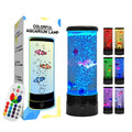 Bubble Fish Lava Lamp 17 Colors 4 Modes LED Artificial Fish Tank Night Light – Battery & USB Powered Mini Bubble Lamp with Remote for Room Decor & Gifts