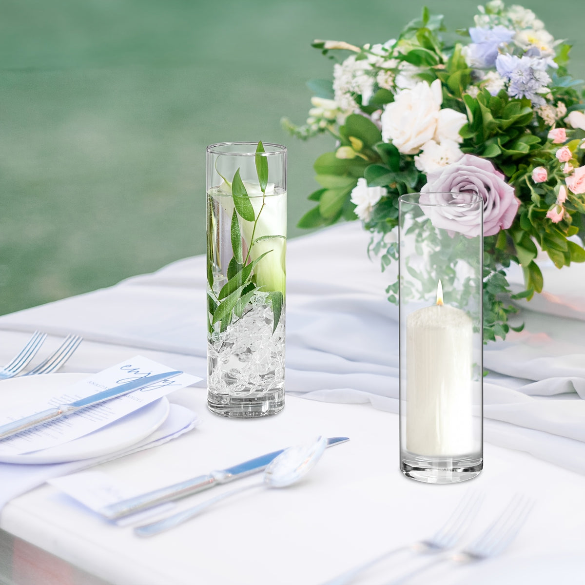 Glass Cylindrical Vase Bulk Set 15 30 50pcs – Handmade Clear Slender Vases for Wedding Centerpieces, Single Rose Display, Desk Aesthetics, Home & Party Table Decoration