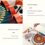 Printed Cotton Bath Towel 31x63 Inch - Soft Quick-Dry Absorbent 100% Cotton Towel, No Pilling No Shedding, Boho Patterns for Home and Beach Use