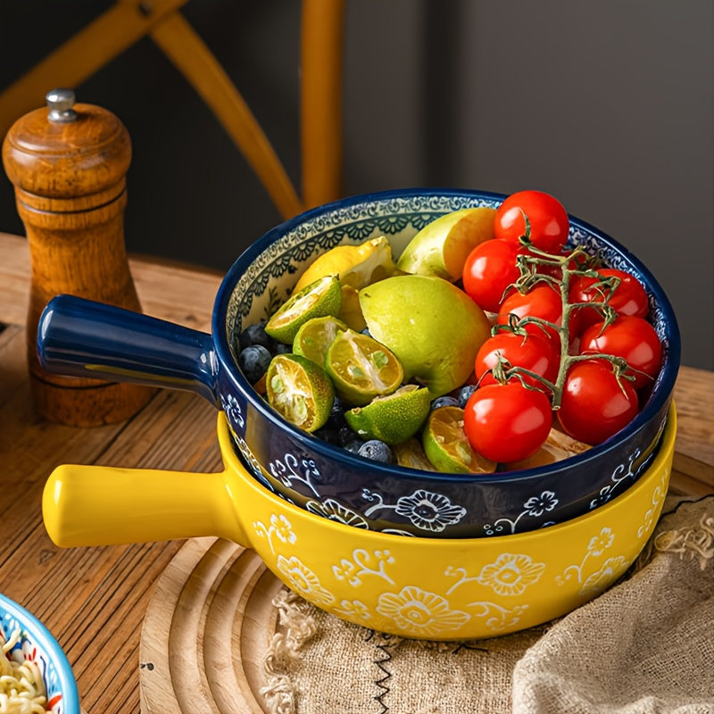 Bohemian Noodle Bowl Set with Lids Microwave Dishwasher & Oven Safe – Ceramic Soup Salad Fruit Meal Prep Bowls for Home, Office & Travel – 4 or 8 Piece