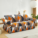 Printed Skirt Elastic Sofa Cover Full Wrap – Universal Fiber Fabric All-Season Couch Slipcover Protector for Living Room, Single 2-Seater 3-Seater 4-Seater